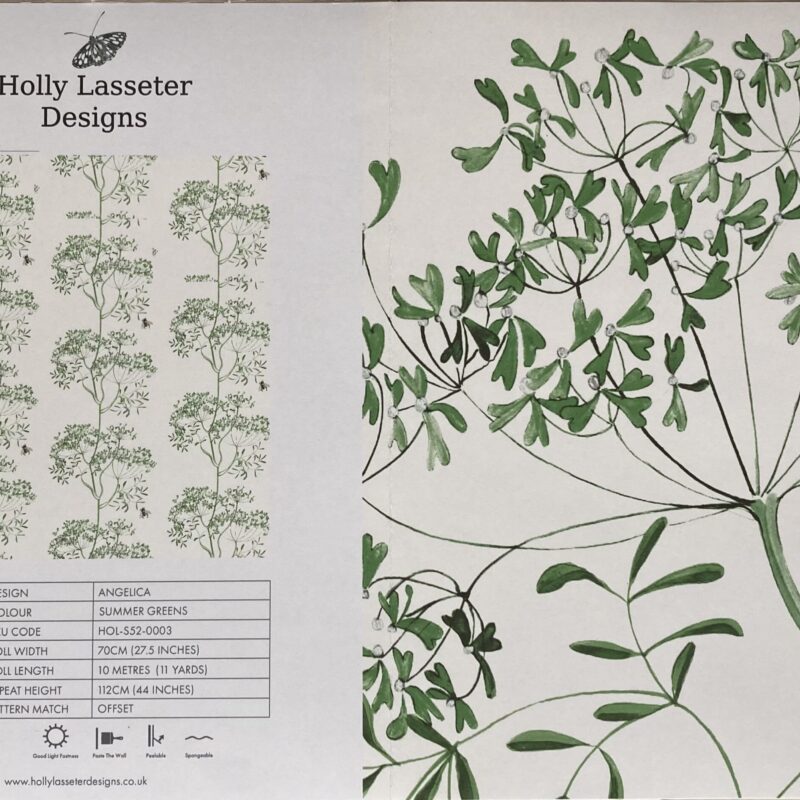 Angelica Summer Greens Wallpaper Sample
