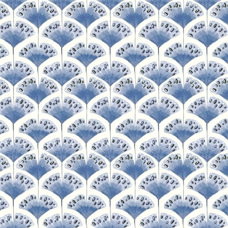 Ginkgo Leaf Blue 9.2cm Wallpaper