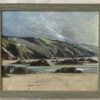 Tregantle Bay Cornwall,  Oil on canvas board. Framed 33.7x28.2cm