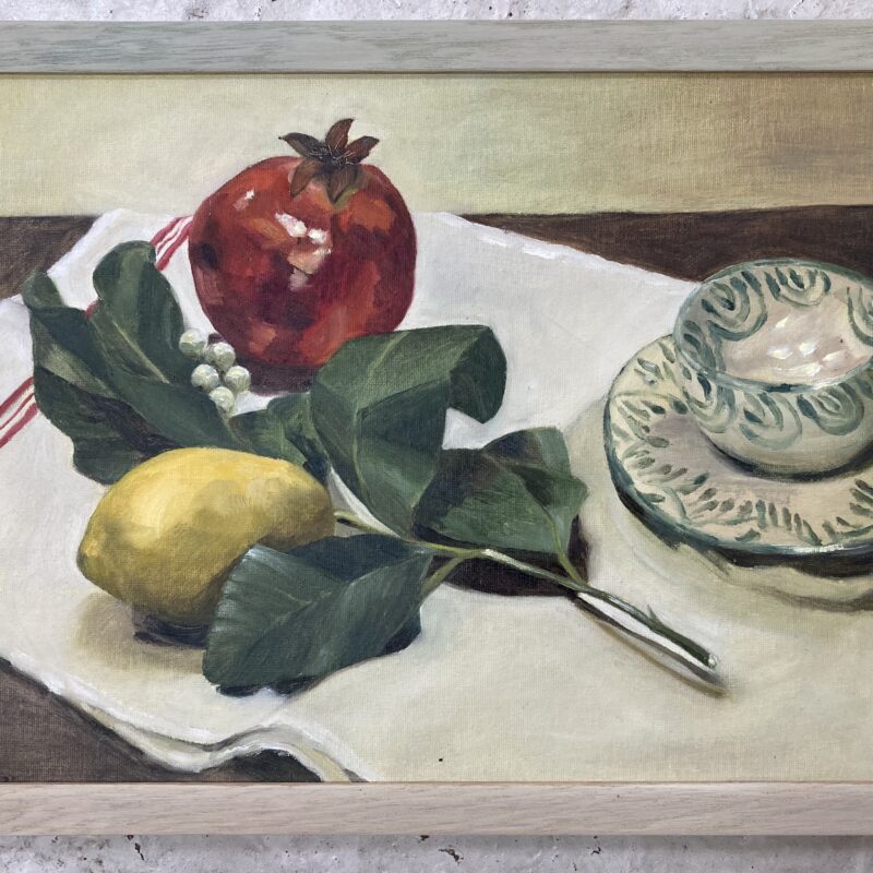 Spanish Fruit. Oil on canvas board. 43.8x33.5cm