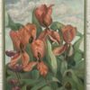 Wind Blown Tulips. Oil on canvas board. framed 48.2x38cm Holly Lasseter Dorset Arts Week