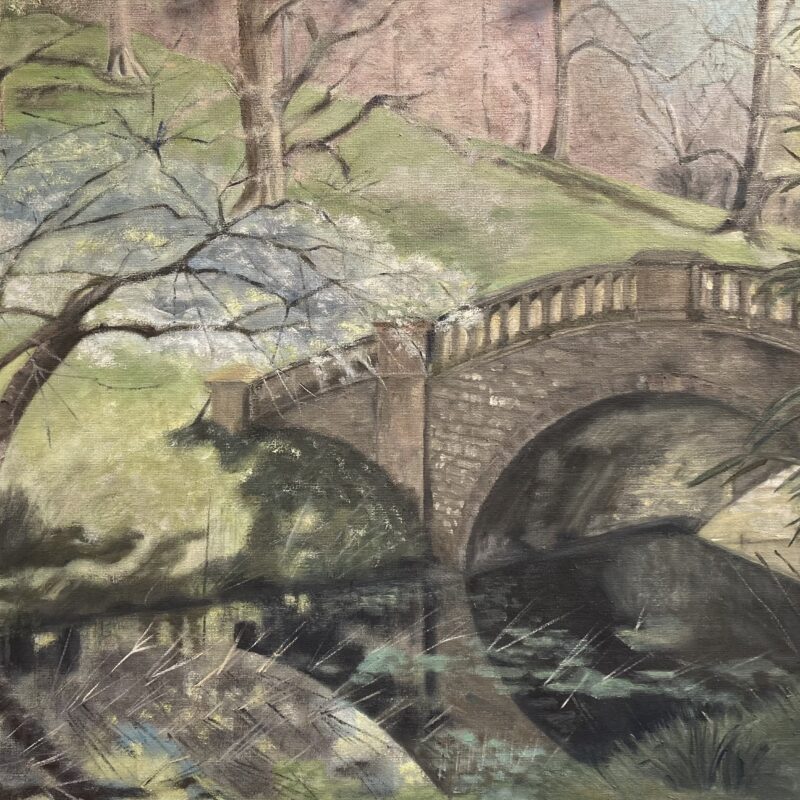 Eleanor's Bridge, Minterne Gardens Canvas board oil painting by Holly Lasseter